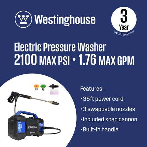 Westinghouse 3200-PSI, 1.76-GPM Electric Pressure Washer with 5 Nozzles &  Soap Tank at Tractor Supply Co.