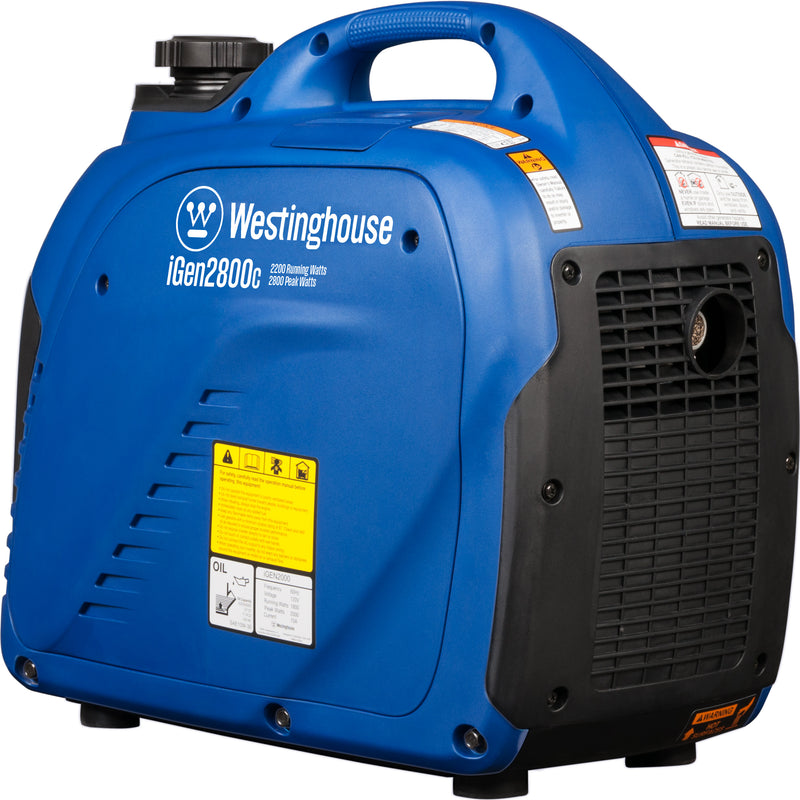 Westinghouse | iGen2800c portable inverter generator rear left view shown on a white background