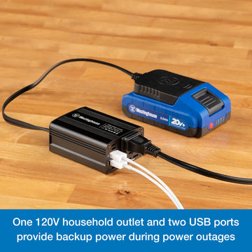 20V Cordless Power Inverter with 2.0 Ah Lithium-Ion Battery and Charger