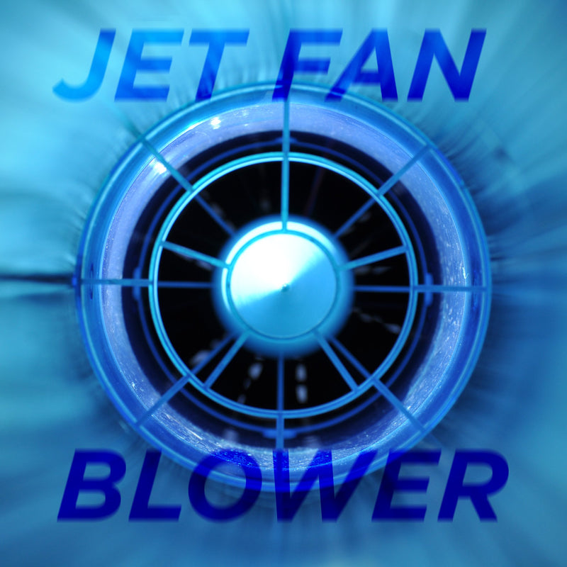 Jet fan blower on blue background