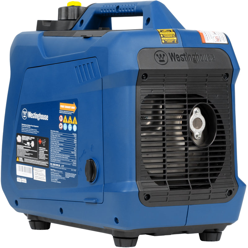 Westinghouse | iGen2550c portable inverter generator with co sensor rear left view shown on a white background