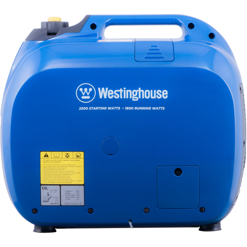 Westinghouse | WH2200iXLT inverter generator back view on white background.