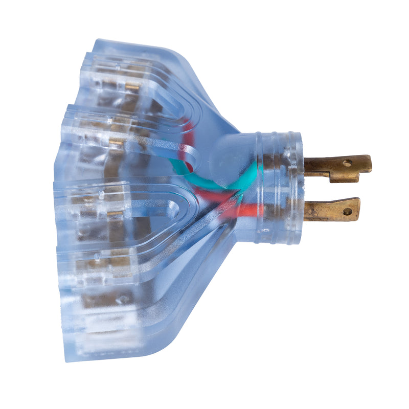 Generator Plug Adapter: 30A 120V L14-30P to (4x) 5-20R