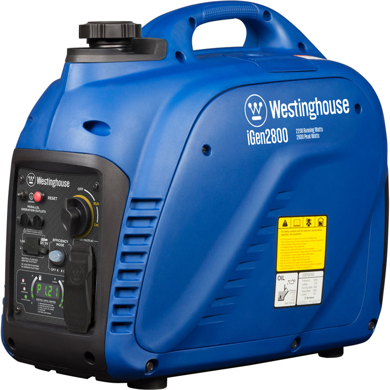 Westinghouse | iGen2800 portable inverter generator front left view shown on a white background