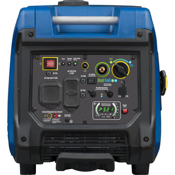 Westinghouse | iGen4500DFcv dual fuel portable inverter generator with co sensor front view shown on a white background