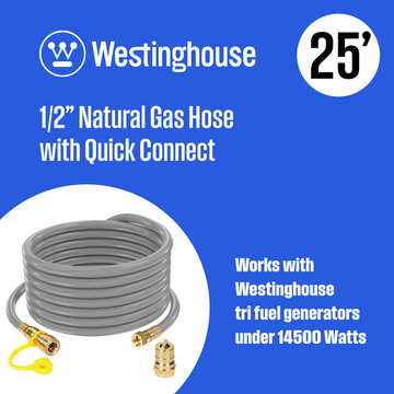 25' Natural Gas Hose: 1/2" Diameter