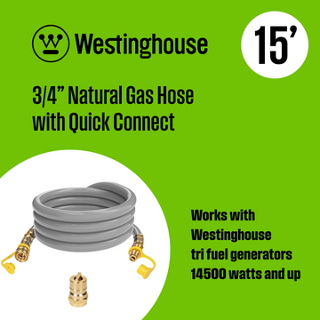 15' Natural Gas Hose: 3/4" Diameter