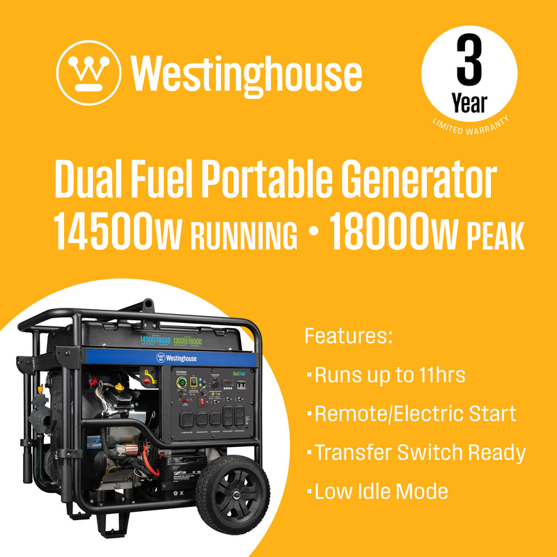 WGen14500DFc Generator - Dual Fuel with CO Sensor