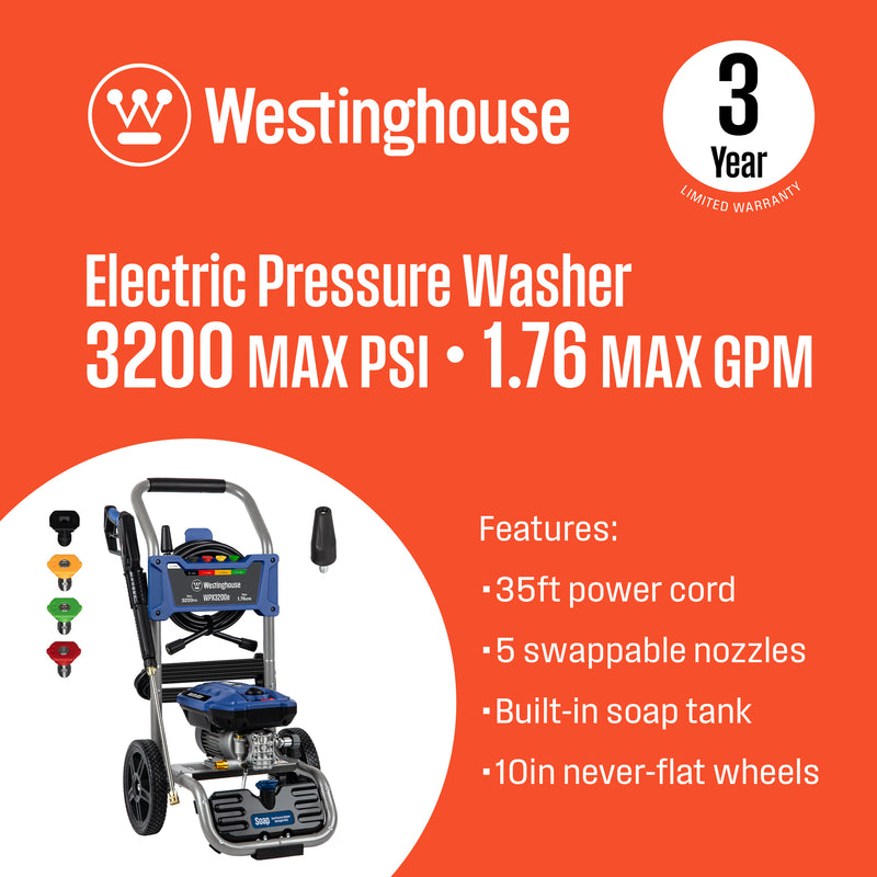 Electric High Power Pressure Washer with 4 Nozzles Detergent Tank