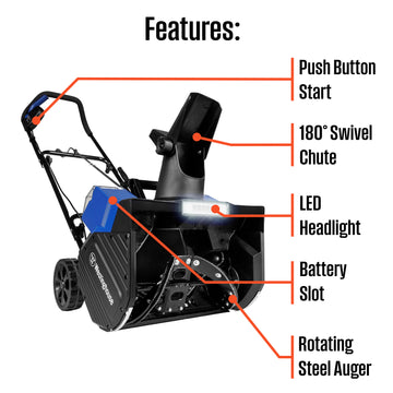 48V 18" Cordless Snow Blower - Tool Only