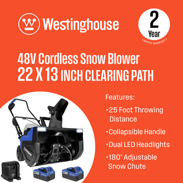 48V 22" Cordless Snow Blower