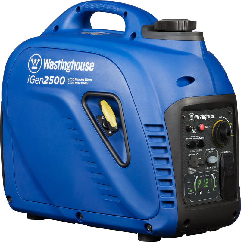 Westinghouse | iGen2500 portable inverter generator shown at an angle on a white background