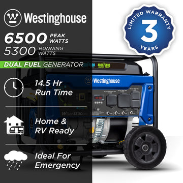 Westinghouse WGen5300DFc 5300-Watt Dual Fuel (Gasoline/Propane