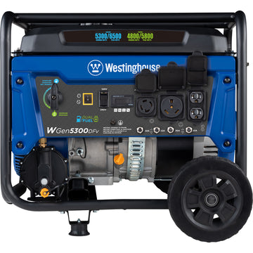 Westinghouse | WGen5300DFv portable generator front view on a white background.