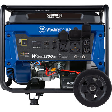 Westinghouse | WGen5300sc portable generator front view on a white background