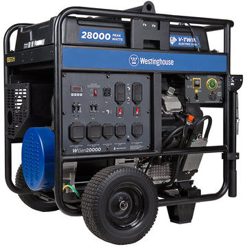 Westinghouse | WGen20000 portable generator shown at an angle on a white background