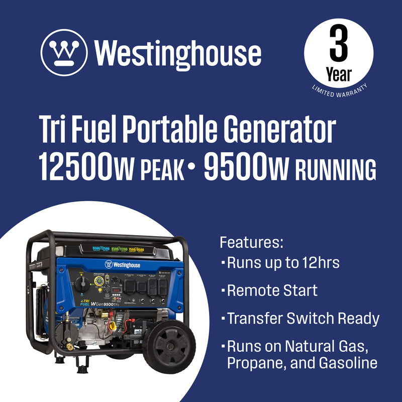 Westinghouse WGen9500TFc - Tri-Fuel with CO Sensor