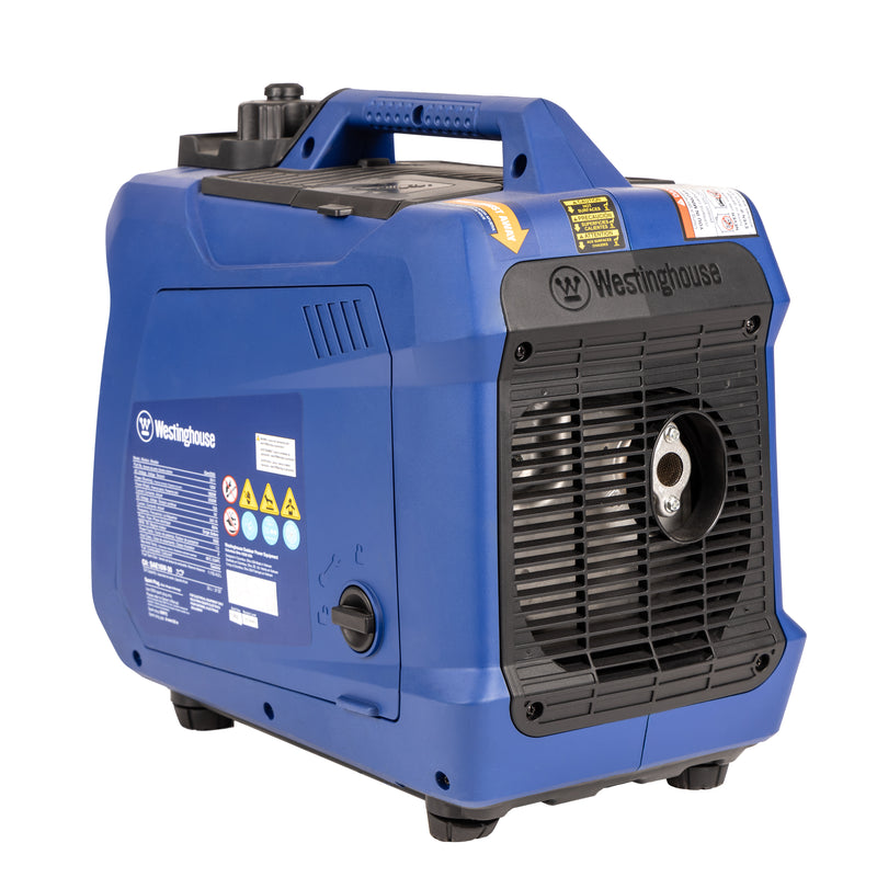 Westinghouse | iGen2550 portable inverter generator rear left view shown on a white background