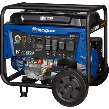 Westinghouse | WGen9500 portable generator front right view on a white background.