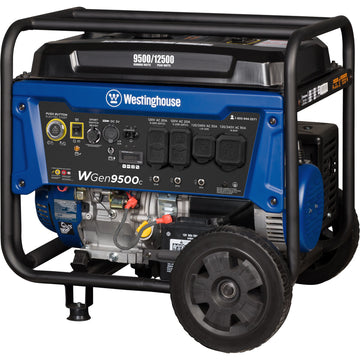Westinghouse | WGen9500c portable generator front right view on a white background.