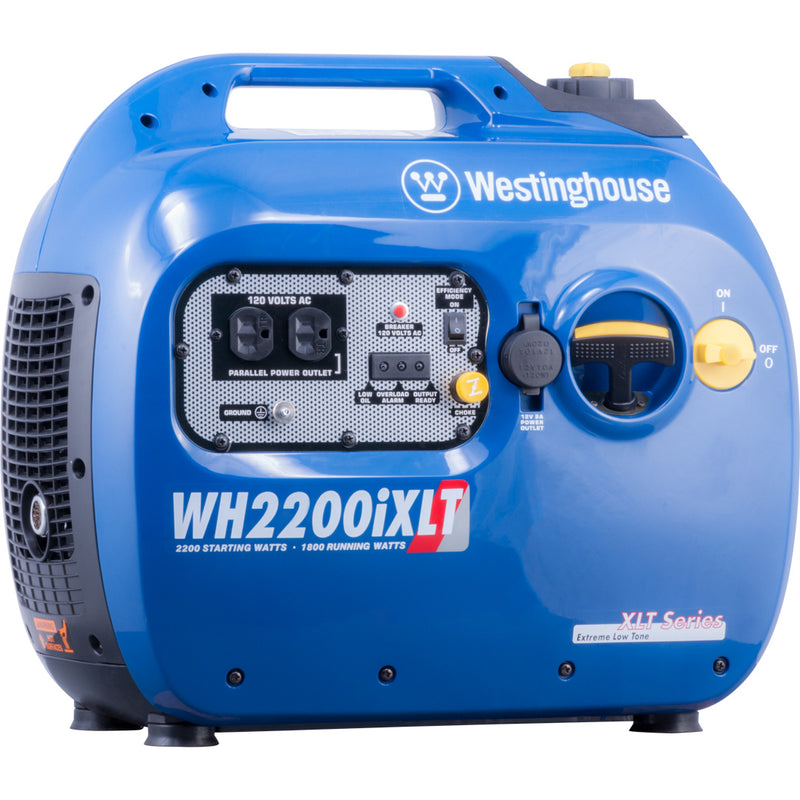 Westinghouse | WH2200iXLT inverter generator front left view on white background.